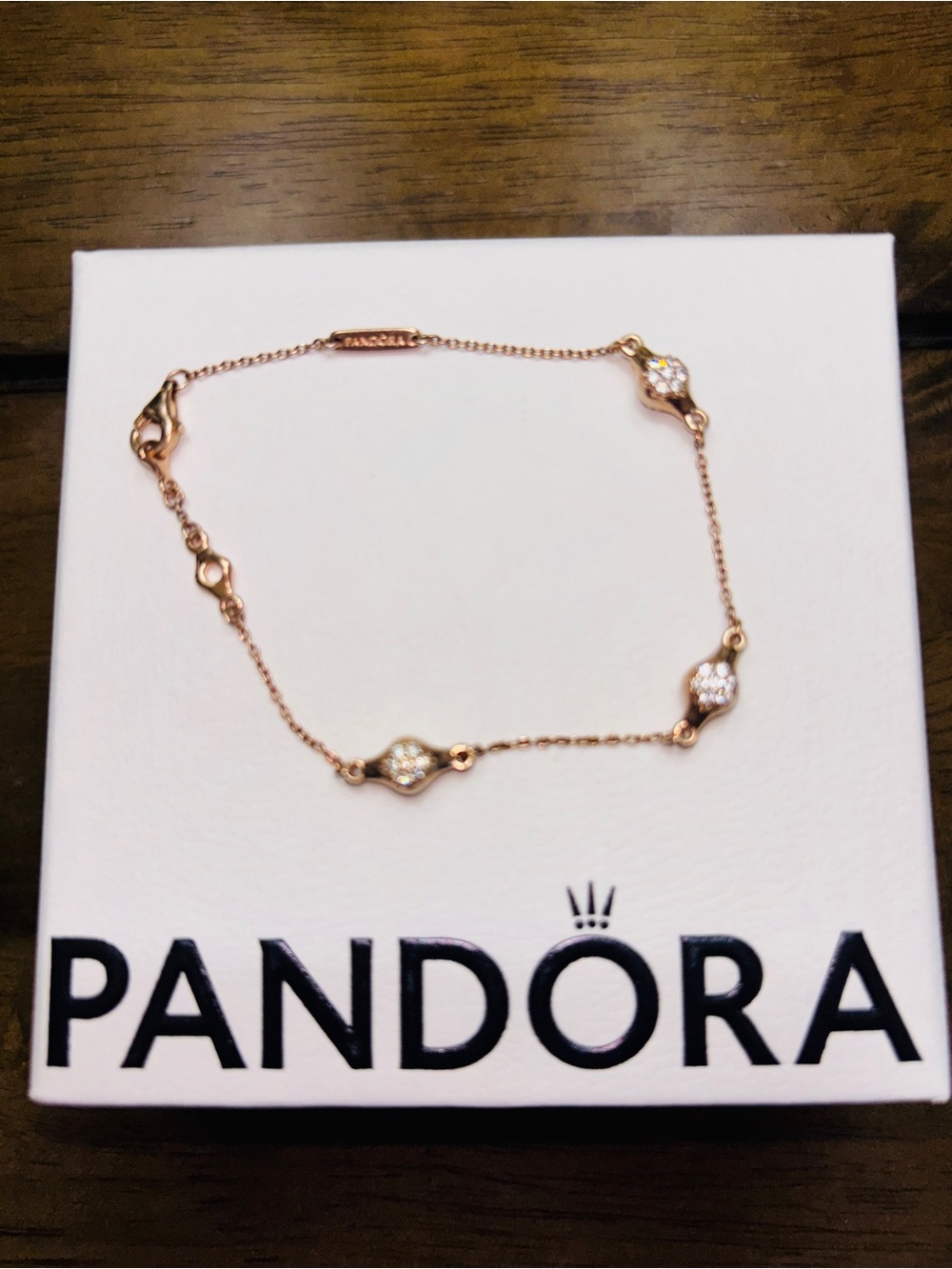 Authentic Pandora Rose Gold Shine Modern Love Pods Bracelet.